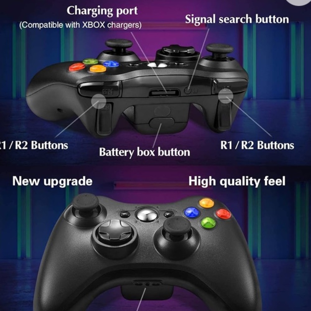 Search Title: Xbox 360 Wireless Controller Black Original Microsoft Remote